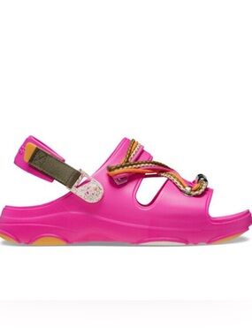 CROCS Pink Outdoor Sandal with Multicolor Straps